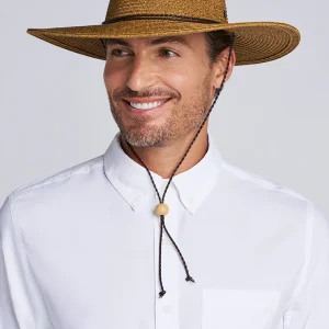 Comber Wide Brim Braided Sun Hat | Brown